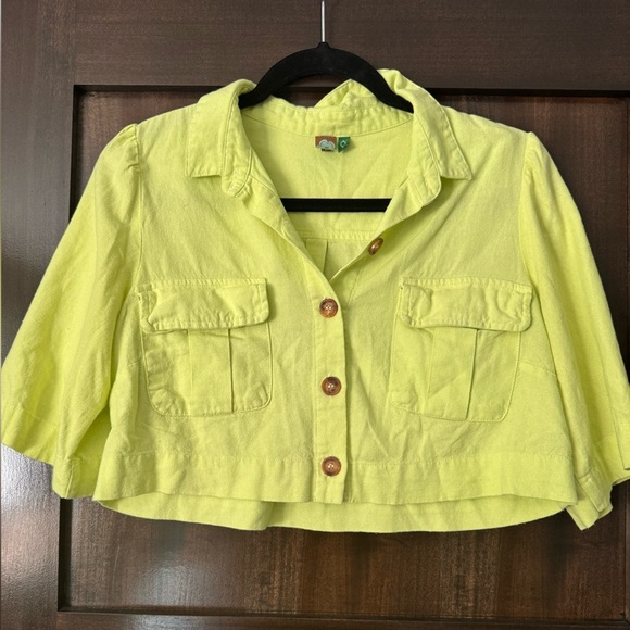 FARM Rio Linen Blend Cropped Jacket - Picture 2 of 3